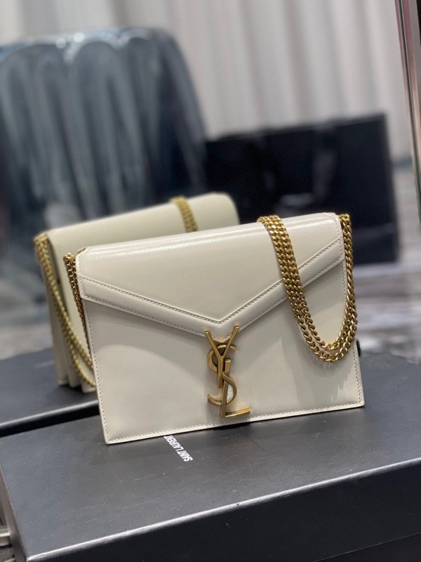 Saint Laurent Cassandra Medium Chain Bag Black/White/Red/Green/Burgundy For Women‎ 8.6in/22cm