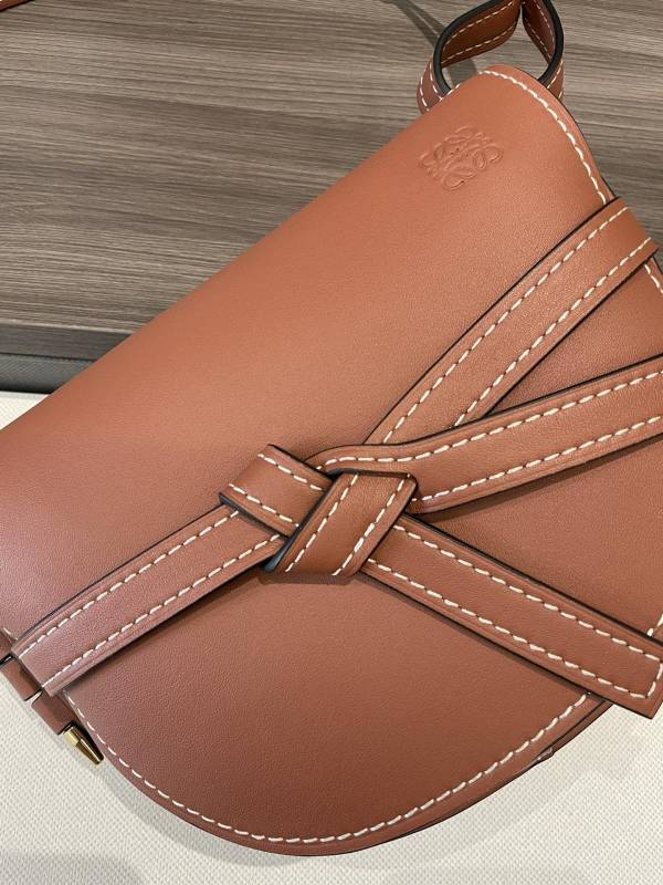 Loewe Mini Gate Dual Bag Brown For Women 8.3in / 21cm