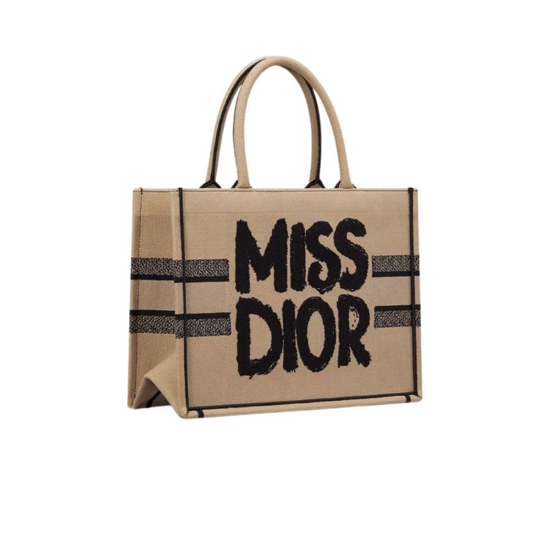 Dior Medium Book Tote Bag Beige And Black For Women 36cm/14in – M1296ZEZD_M918