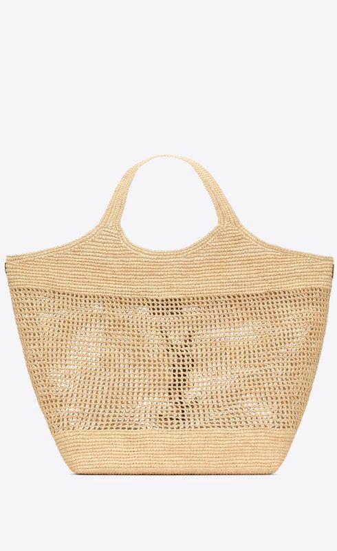 Saint Laurent Icare In Raffia Beige For Women 55 Inches/ 21.7 Cm 772191GAAEK2063
