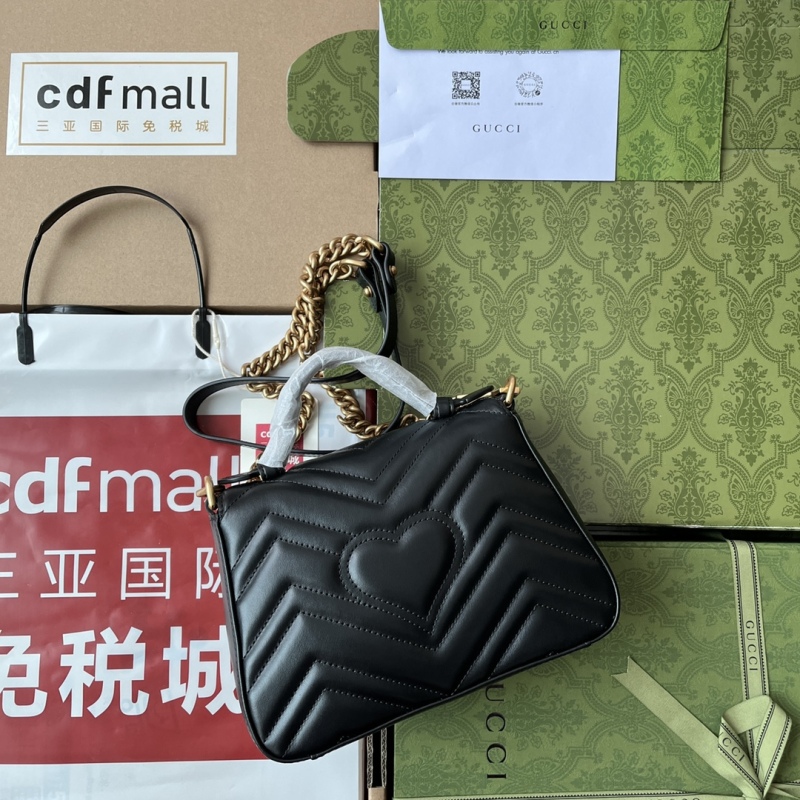 Gucci GG Marmont Mini Top Handle Bag Black For Women, Women’s Bags 8.3in/21cm GG ‎547260 DTDIT 1000