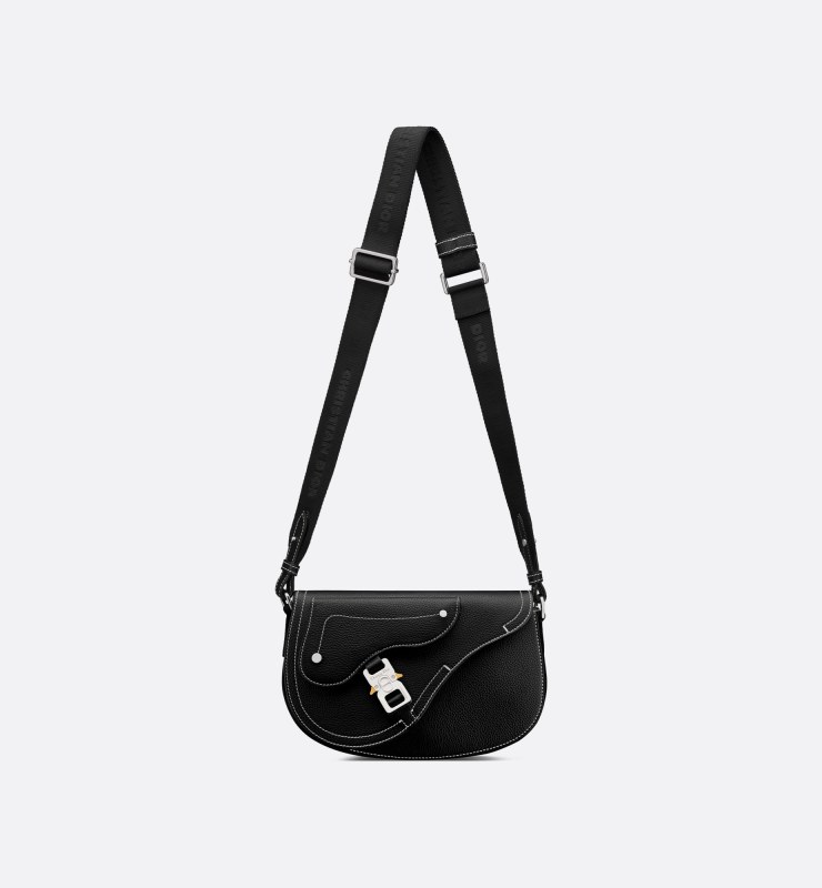Dior Saddle Messenger Bag Black For Men 9.5 Inches/ 24 Cm 1ADPO325YKK_H00N