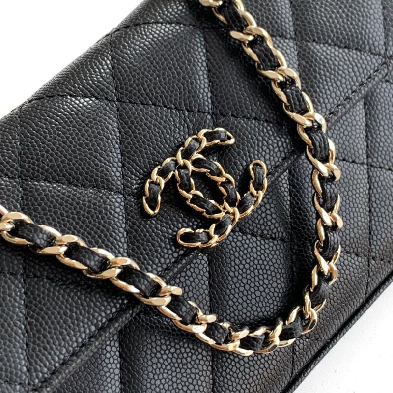 [True-to-ORIGINAL] Chanel Flap Phone Holder With Chain Black For Women 18cm/7.1in