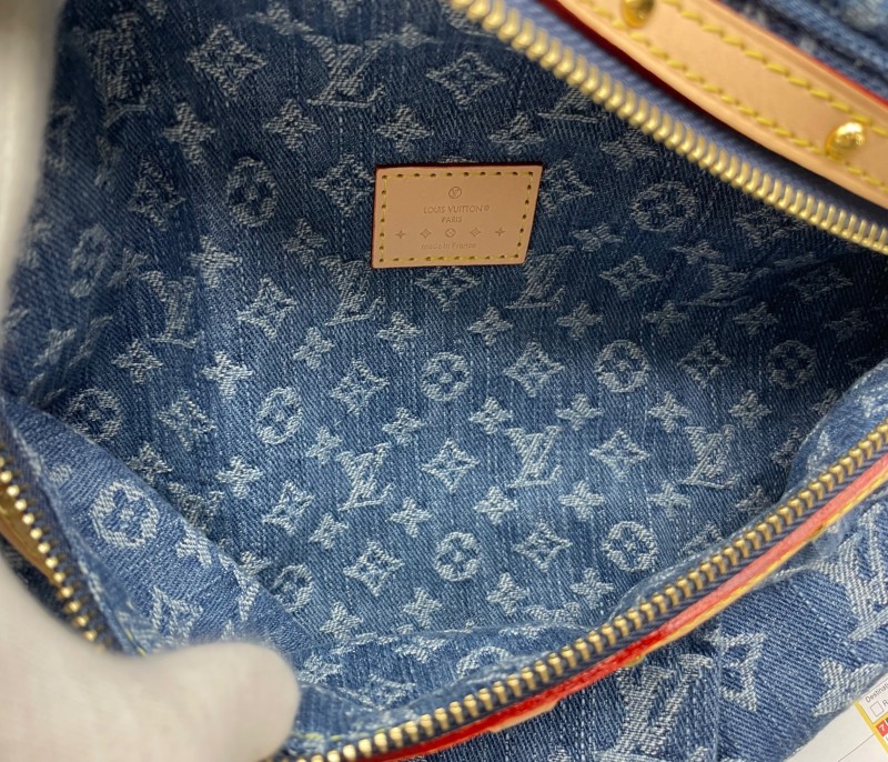 [True-to-ORIGINAL] Louis Vuitton High Rise Blue Denim Bag For Women 15 Inches / 38 Cm M46837