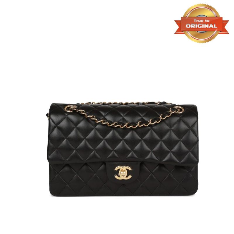 [True-to-ORIGINAL] Chanel Classic Flap Bag Black For Women 10.2in/26cm