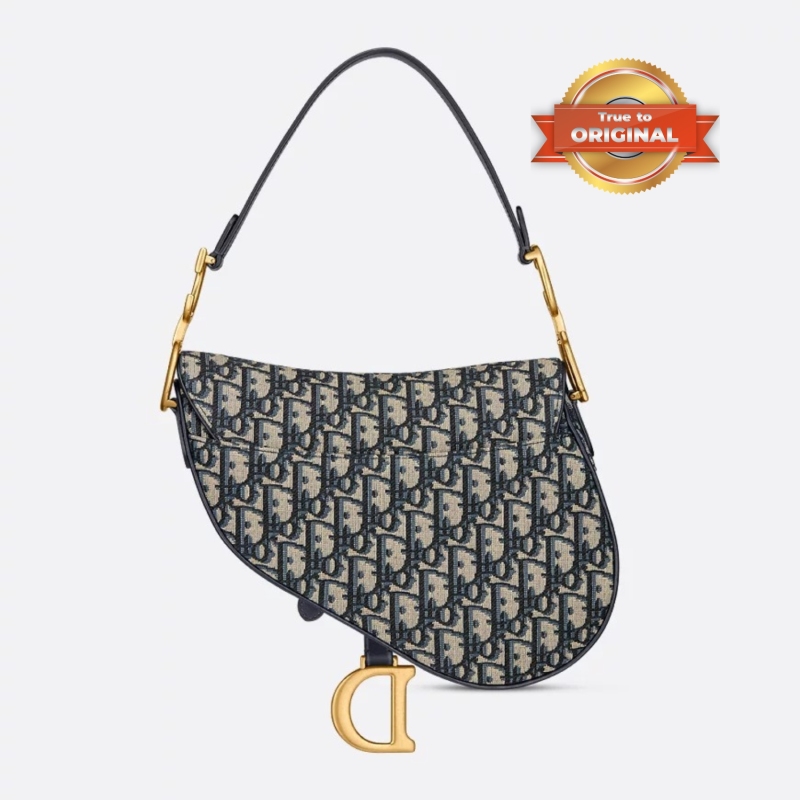 [True-to-ORIGINAL] Christian Dior Saddle Bag With Strap Blue For Women 25.5cm/10in M0455CTZQ_M928