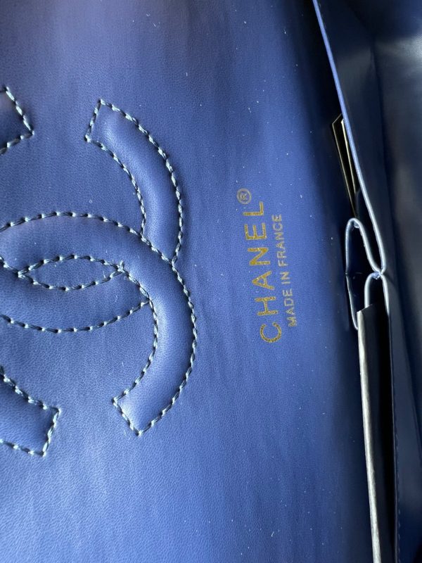 Chanel Classic HandBag Blue For Women 9.9in/25.5cm A01112