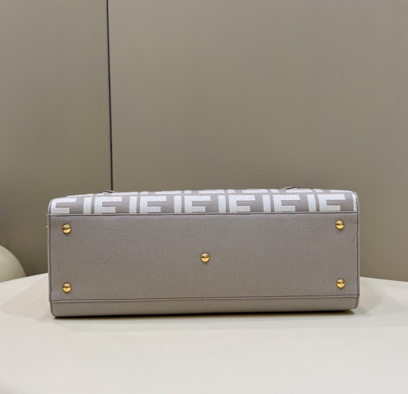 Fendi X-Tote White canvas FF bag For Woman 41cm/16in 8BH374AKKYF1HZ1