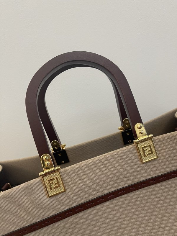 Fendi Sunshine Medium Tote Bag Beige Canvas For Women, Women’s Bags, Shoulder Bags 13.8in/35cm FF 8BH386