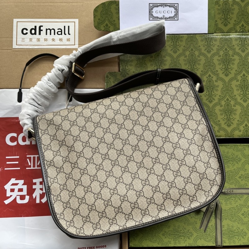 Gucci Imprime Medium Messenger Bag Brown For Women, Women’s Bags 12in/30.5cm GG