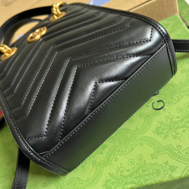 Gucci Marmont Matelasse Mini Bag Black For Women, Women’s Bags 7.5in/19cm GG ‎696123 DTDHT 1000