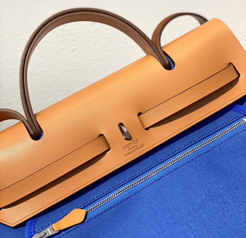 Hermes Herbag Zip Bag Blue, Silver Toned Hardware Bag For Women, Women’s Handbags, Shoulder Bags 12.2in/31cm