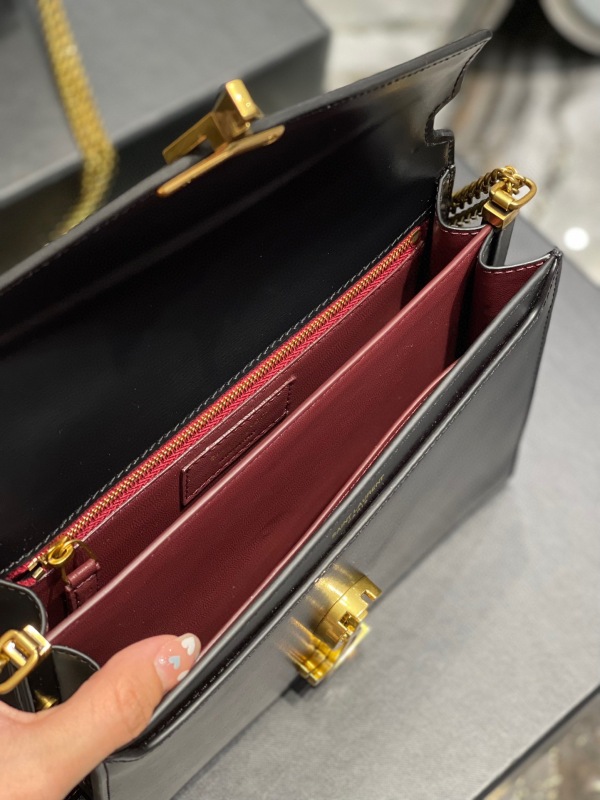 Saint Laurent Cassandra Medium Chain Bag Black/White/Red/Green/Burgundy For Women‎ 8.6in/22cm
