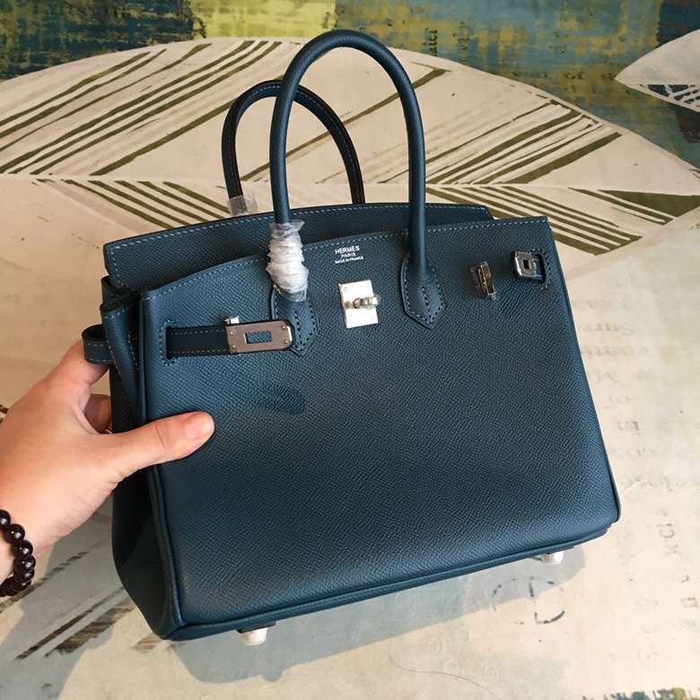 Hermes Birkin Black For Women Silver Toned Hardware 9.8in/25cm