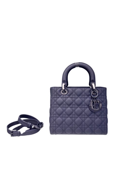Christian Dior Medium Lady Dior Bag Dark Blue For Women 9.5in/24cm