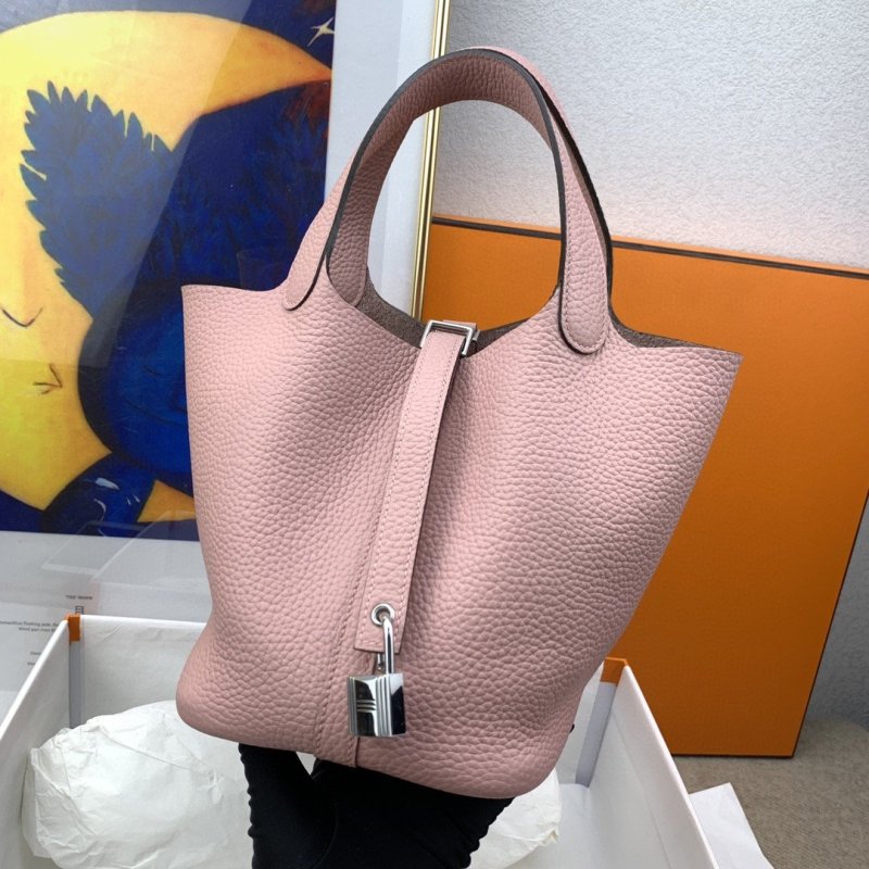 Hermes Picotin Lock 18 Bag Light Pink With Silver-Toned Hardware For Women, Women’s Handbags 7.1in/18cm