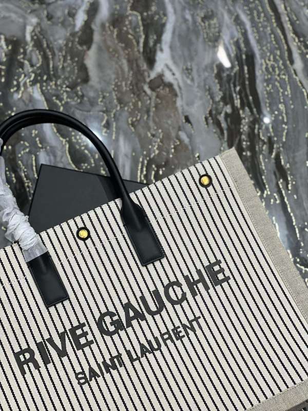 Saint Laurent Rive Gauche Tote Bag White For Women‎ 18.8in/48cm