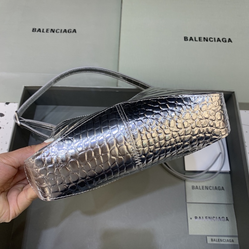 Balenciaga Small Hobo Bag Metalic Sliver Tone For Women 9in/23 cm