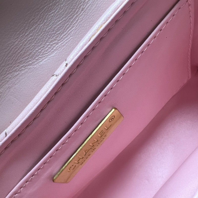 Chanel Small Flap Bag With Top Handle Light Pink 8.7in/22cm For Women AS5355-B19386-NADOE