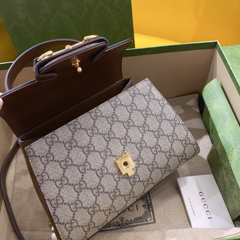 Gucci Horsebit 1955 Mini Bag Brown For Women, Women’s Bags 8.7in/22cm GG ‎703848 9AAAJ 8563