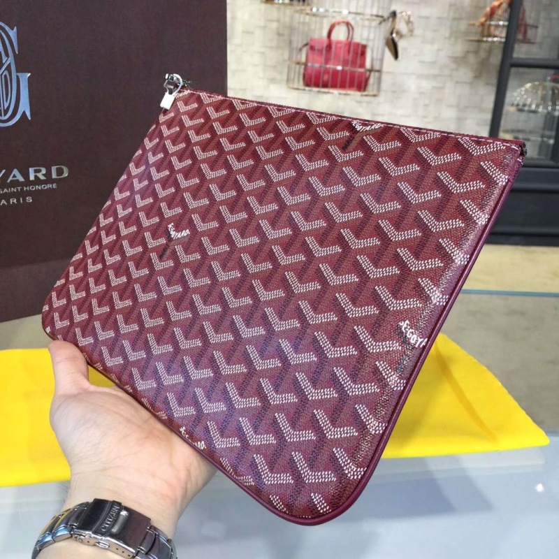 Goyard Senat MM Pocket Grey/Dark Blue/Burgundy For Women‎ 11.8in/30cm SENAT2MMLTY09CL09P