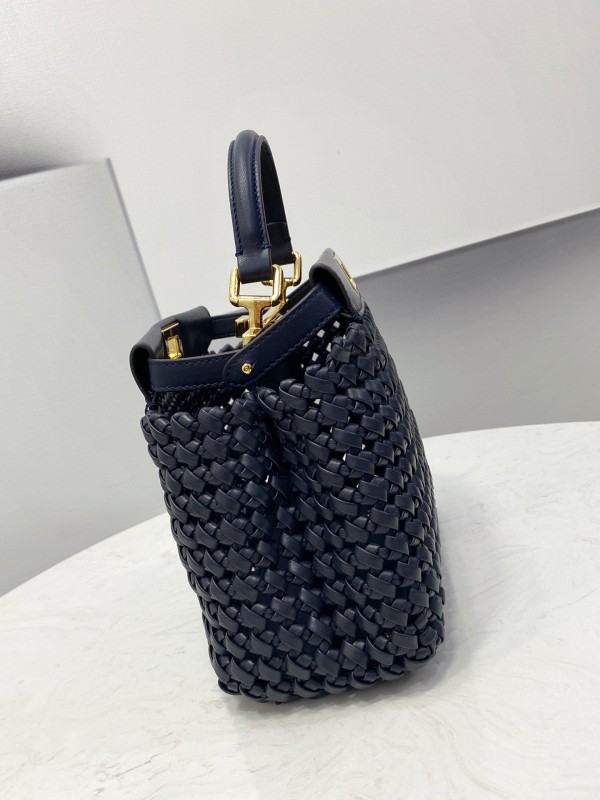 Fendi Peekaboo Mini Navy Blue Braided Bag For Woman 18cm/7in