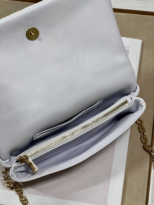 Dior Caro Macrocannage Pouch Black/White For Women 7.5in/19.5cm S5135BNHH_M900