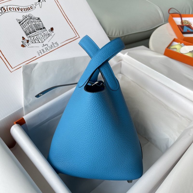 Hermes Picotin Lock 18 Bag Blue For Women, Women’s Handbags 7.1in/18cm