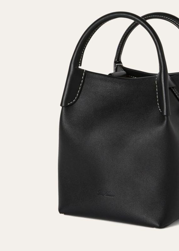 [True-to-ORIGINAL]Loro Piana Micro Bale Bag Black For Women 5.2 in/ 13 cm FAN0807 8000
