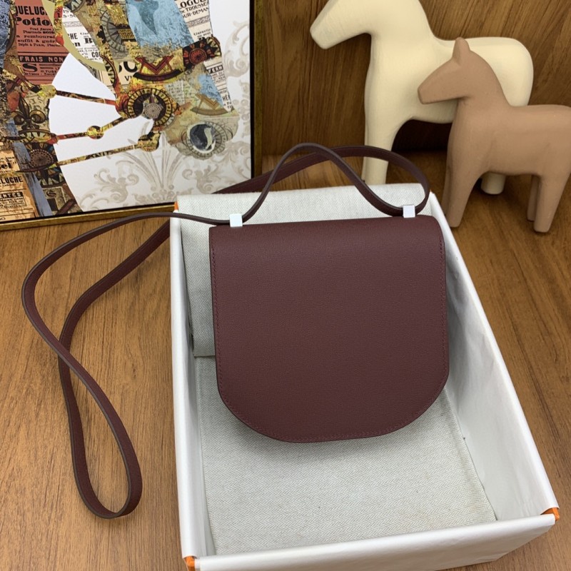 Hermes Mosaique 17 Burgundy, Silver Toned Hardware Bag For Women, Women’s Handbags, Shoulder Bags 6.7in/17cm