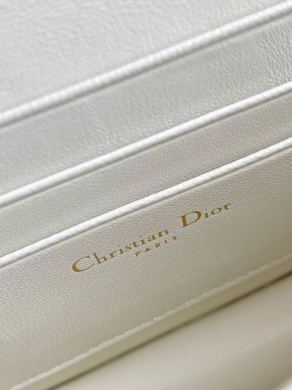 Dior Lady Top Handle Clutch Beige/Black/White For Women 8.5in/21cm S0980ONMJ_M49P