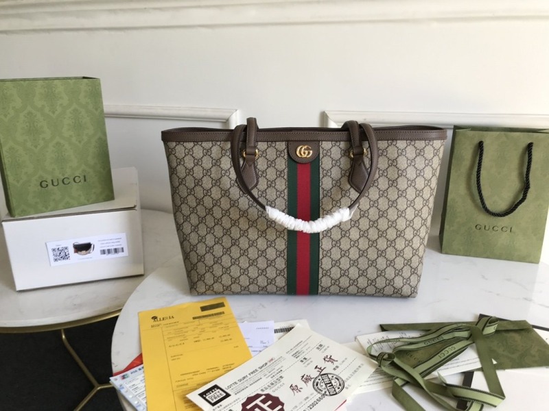Exclusive Set Gucci: Ophidia Medium Tote Bag + Ophidia Card Case Wallet Supreme Canvas