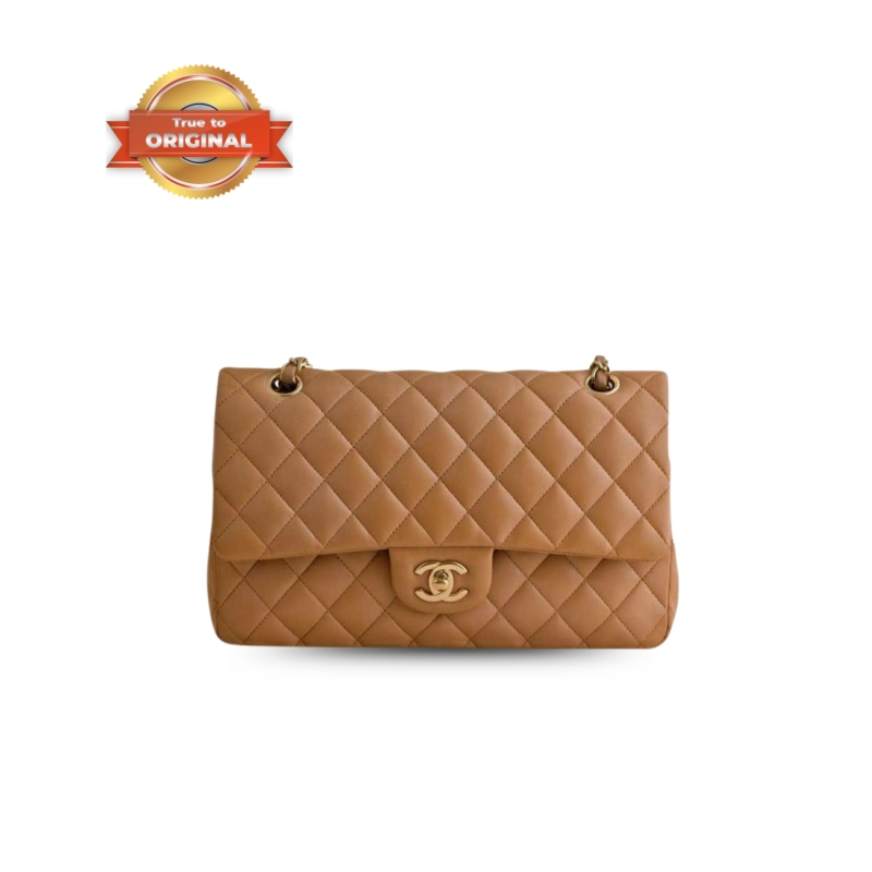 [True-to-ORIGINAL] Chanel Classic Dark Beige Handbag For Women 9.8in/25cm