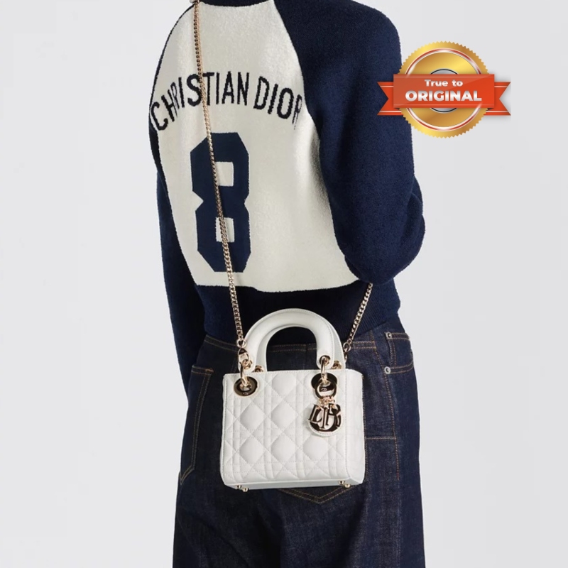 [True-to-ORIGINAL] Christian Dior Mini Lady Dior Bag Latte For Women 17cm/6.5in M0505ONGE_M030