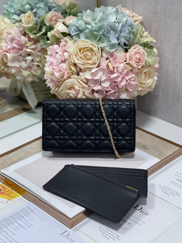 Christian Dior Lady Dior Pouch Black, For Women, Women’s Handbags 8.5in/21.5cm CD S0204SLOI_M989
