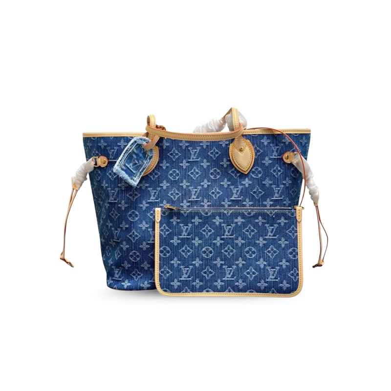 Louis Vuitton Neverfull MM Denim Blue For Women 12.2in/31cm M13192