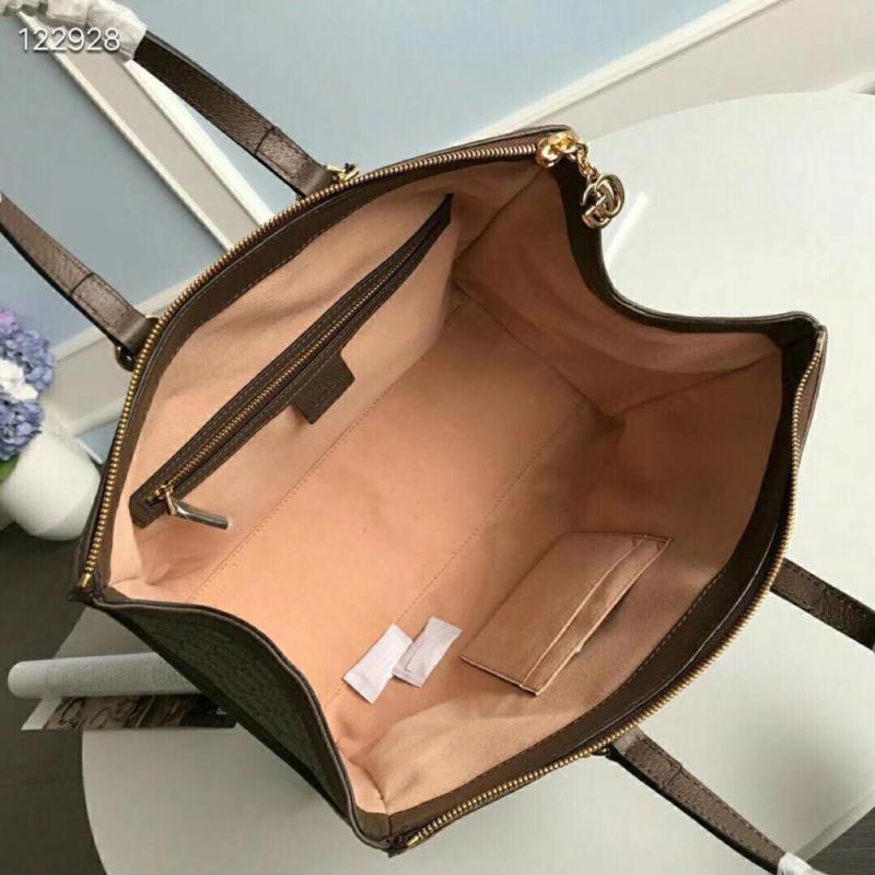 Gucci Ophidia GG Medium Tote Bag Beige/Ebony GG Supreme Canvas With Brown For Women 13in/33cm GG 524537 K05NB 8745