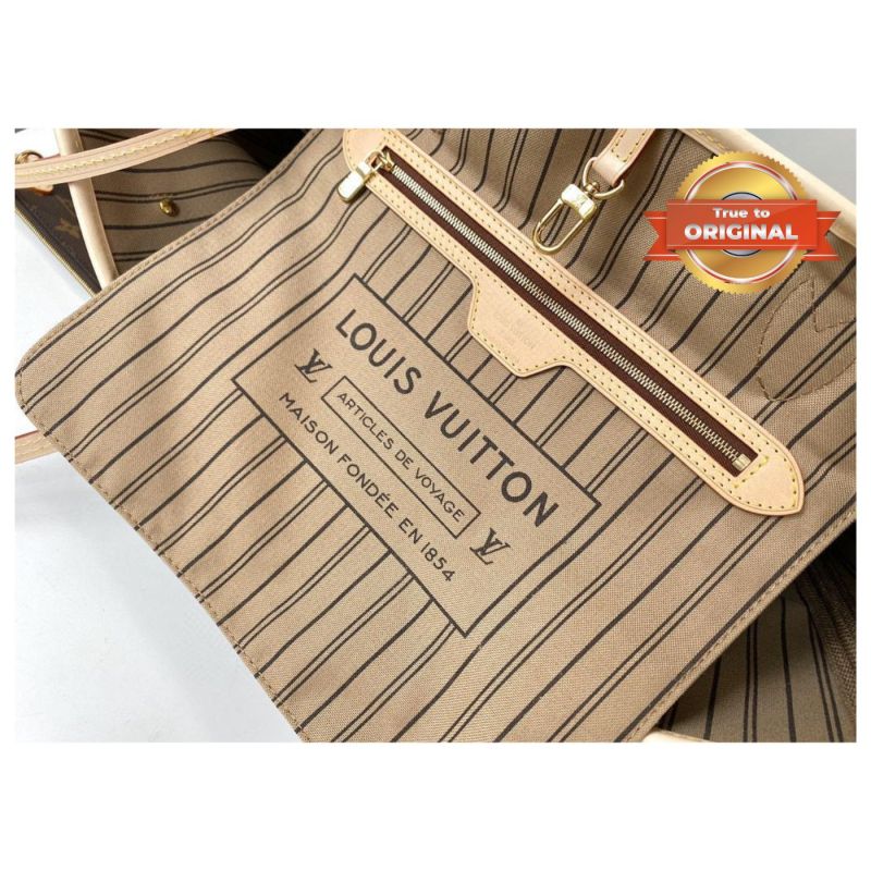 [True-to-ORIGINAL] Louis Vuitton Neverfull MM Tote Bag Monogram Canvas Brown For Women 12.6in/32cm LV M40995