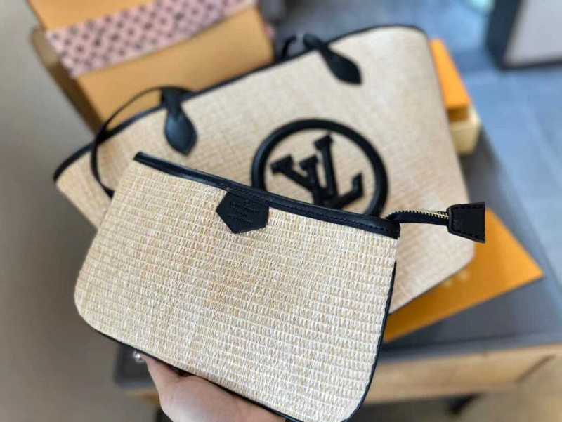 Louis Vuitton Saint Jacques Raffia Beige For Women, Women’s Handbags, Shoulder And Crossbody Bags 22.4in/57cm LV