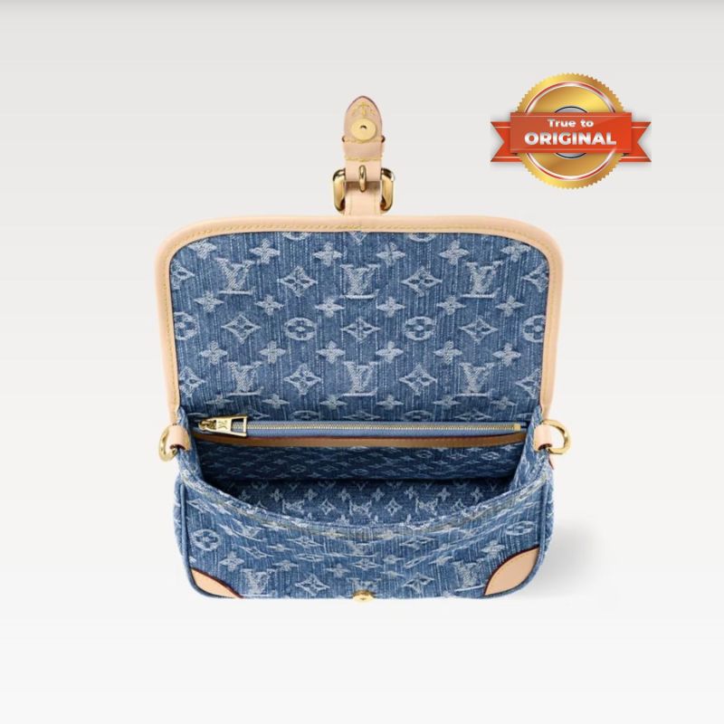 [True-to-ORIGINAL] Louis Vuitton Diane Handbag Denim Blue For Women 9.4in/24cm M13070