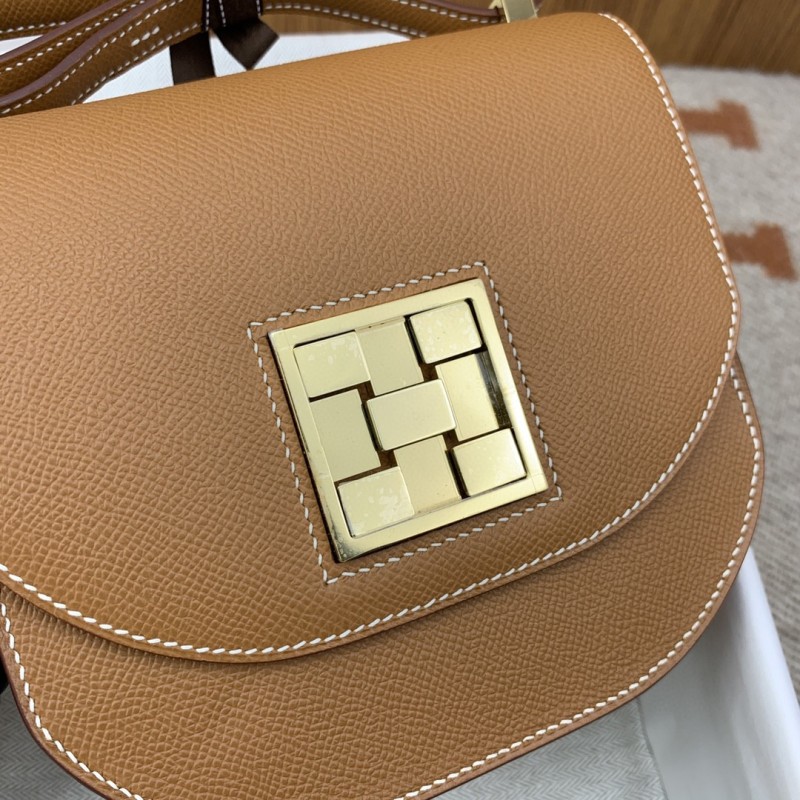 Hermes Mosaique 17 Brown, Gold Toned Hardware Bag For Women, Women’s Handbags, Shoulder Bags 6.7in/17cm