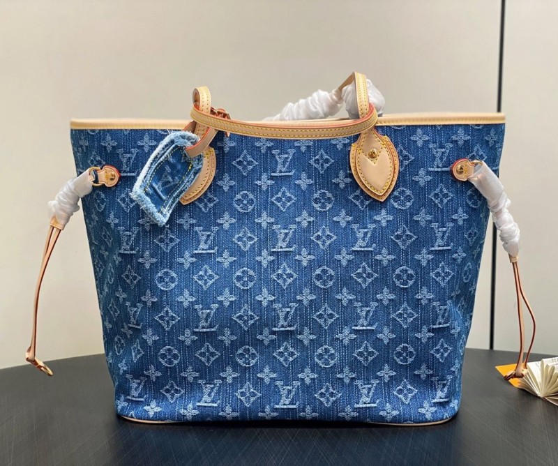 Louis Vuitton Neverfull MM Denim Blue For Women 12.2in/31cm M13192