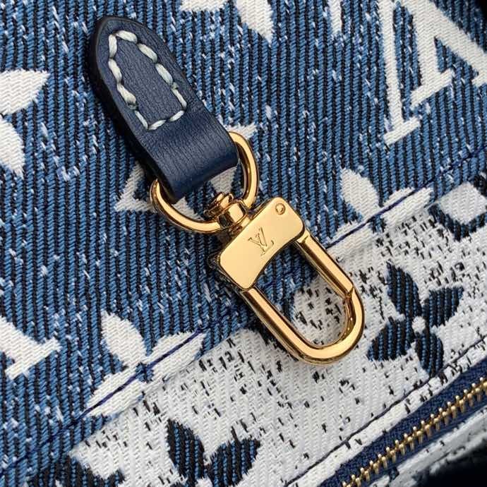 Louis Vuitton Onthego MM Tote Bag Navy Blue For Women 12.2in/31cm LV M59608