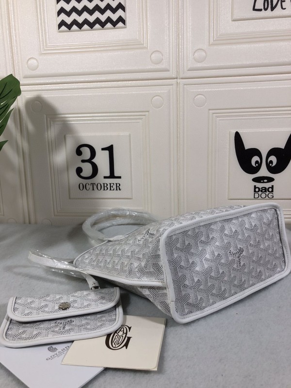 Goyard Anjou PM Bag White/Green/Blue For Women‎ 7.9in/20cm