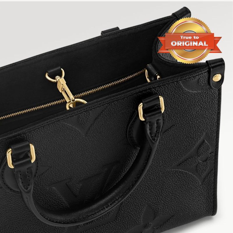 [True-to-ORIGINAL] Louis Vuitton OnTheGo PM Tote Bag Black For Women 9.8in/25cm LV M45653