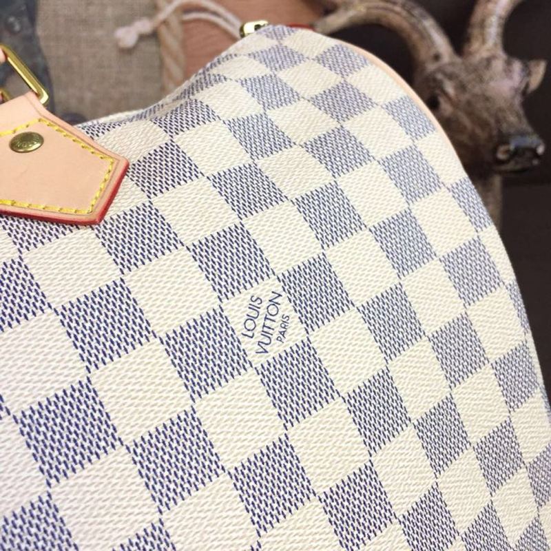 Louis Vuitton Speedy 35 Damier Azur Canvas For Women, Women’s Handbags 13.8in/35cm LV N41369