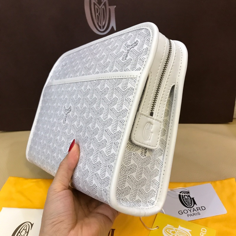 Goyard Jouvence GM Toiletry Bag White/Brown For Women‎ 11.6in/29.5cm JOUVENGMLTY01CL03P
