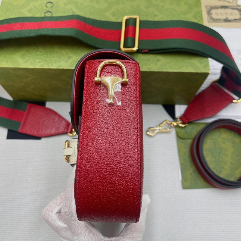 Gucci x Adidas Horsebit 1955 Mini Bag Red For Women, Women’s Bags 8.1in/21cm GG 658574 U3ZDG 6563