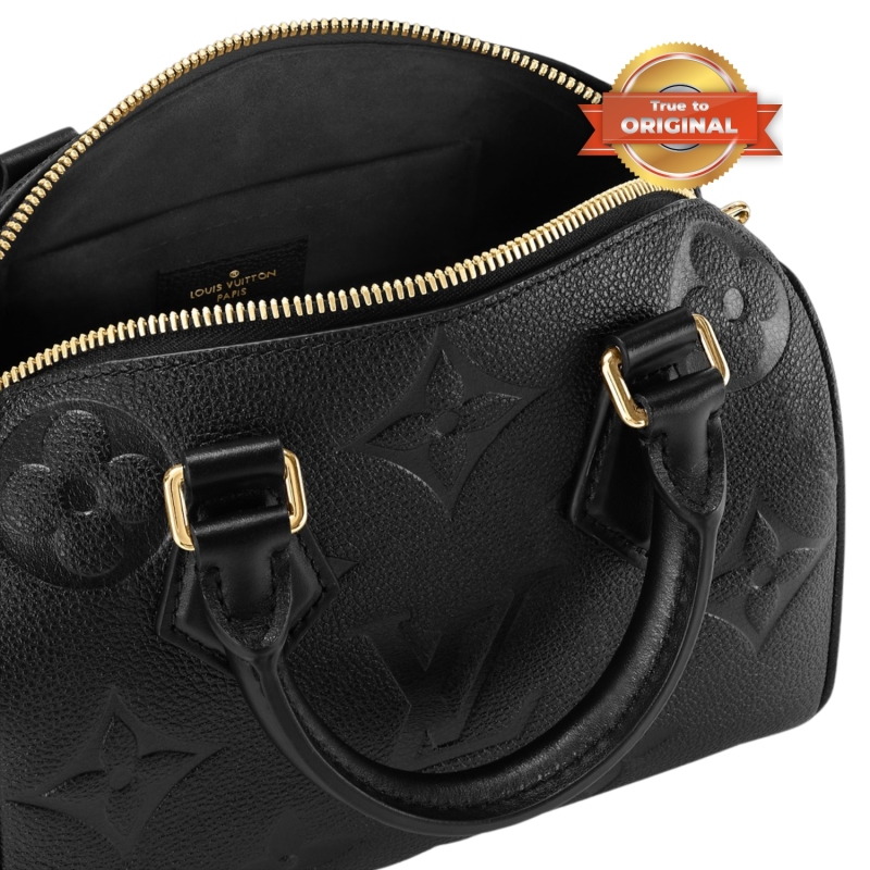 [True-to-ORIGINAL] Louis Vuitton Speedy Bandoulière 20 Monogram Empreinte Black For Women 20.5cm/8.1in M58953