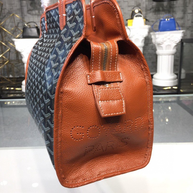 Goyard Hardy PM Bag Grey/Dark Blue/Brown For Women‎ 15.7in/40cm HARDY2PMLTY07CG07P